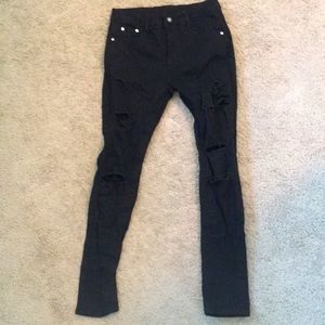 Black Super Skinny Distress’d Jeans | US Size 8